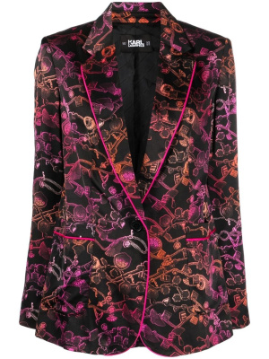 

Chain-print single-breasted blazer, Karl Lagerfeld Chain-print single-breasted blazer