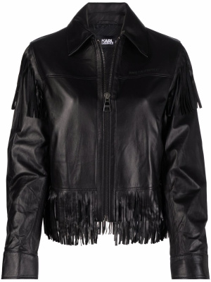 

Fringed leather jacket, Karl Lagerfeld Fringed leather jacket
