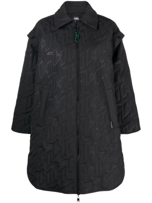 

Logo-embossed zip-up parka, Karl Lagerfeld Logo-embossed zip-up parka