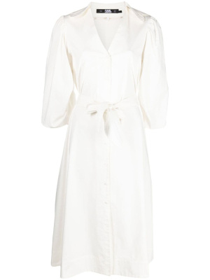 

Tie-waist V-neck shirtdress, Karl Lagerfeld Tie-waist V-neck shirtdress
