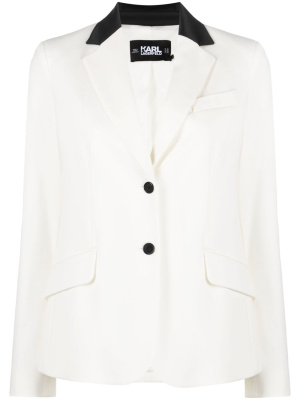 

Logo-embroidered single-breasted blazer, Karl Lagerfeld Logo-embroidered single-breasted blazer