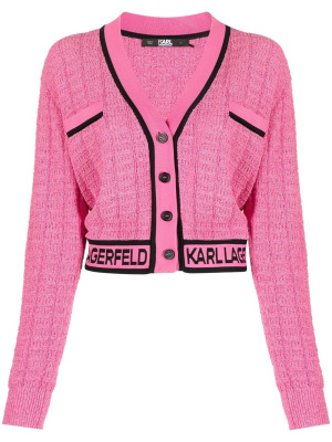 

Bouclé cropped cardigan, Karl Lagerfeld Bouclé cropped cardigan