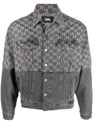 

Monogram-print denim jacket, Karl Lagerfeld Monogram-print denim jacket
