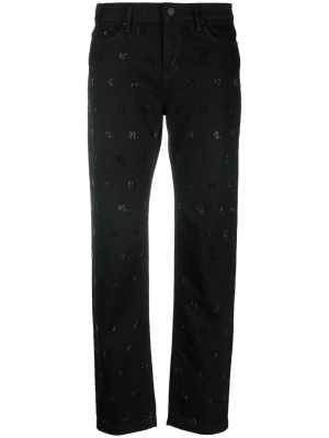 

Sparkle-monogram straight jeans, Karl Lagerfeld Sparkle-monogram straight jeans