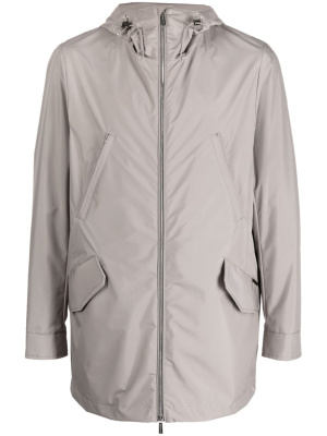 

Drawstring hood raincoat, Moorer Drawstring hood raincoat