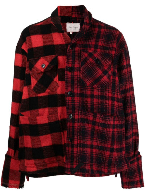 

Checked shirt jacket, Greg Lauren Checked shirt jacket
