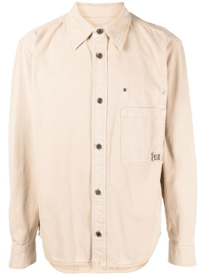 

Logo-plaque cotton shirt, Wooyoungmi Logo-plaque cotton shirt