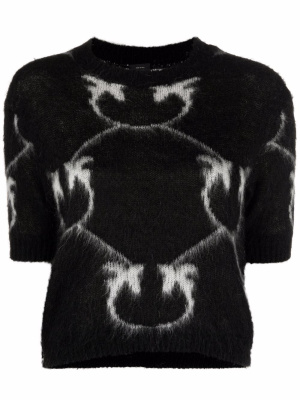 

Intarsia-knit logo knitted top, PINKO Intarsia-knit logo knitted top