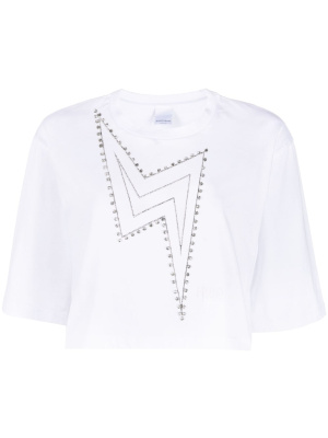 

Embellished-bolt crop T-shirt, PINKO Embellished-bolt crop T-shirt