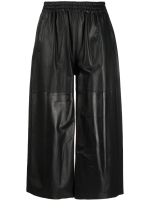 

Wide-leg cropped leather trousers, PINKO Wide-leg cropped leather trousers