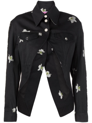 

Floral-print open-front blazer, PINKO Floral-print open-front blazer