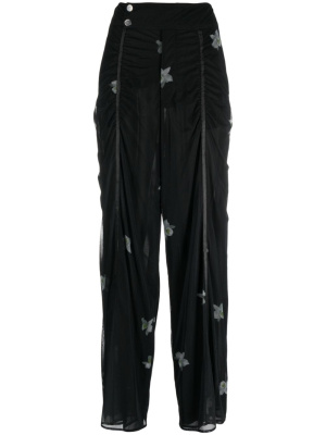

Floral-print high-waisted trousers, PINKO Floral-print high-waisted trousers