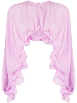 

Ruffled semi-sheer crop top, PINKO Ruffled semi-sheer crop top