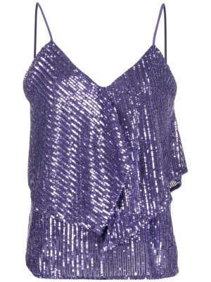 

Sequin-embellished V-neck top, PINKO Sequin-embellished V-neck top