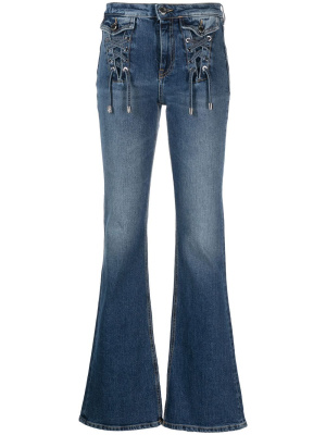 

Lace-detail flared denim jeans, PINKO Lace-detail flared denim jeans