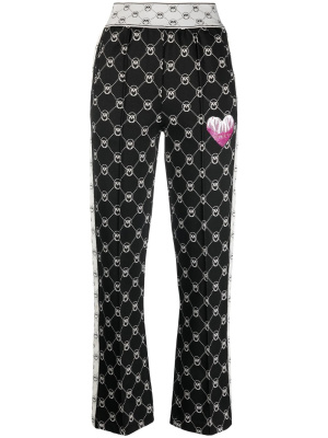 

Bead-embellished logo-jacquard trousers, PINKO Bead-embellished logo-jacquard trousers