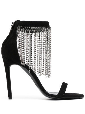 

Rhinestone-fringe suede sandals, PINKO Rhinestone-fringe suede sandals
