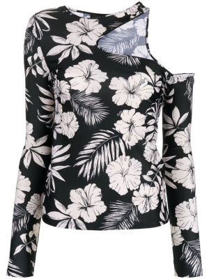 

Floral-print asymmetric top, PINKO Floral-print asymmetric top