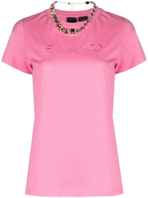

Embroidered logo T-shirt, PINKO Embroidered logo T-shirt