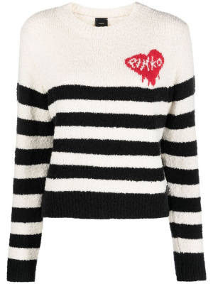 

Intarsia-logo striped jumper, PINKO Intarsia-logo striped jumper