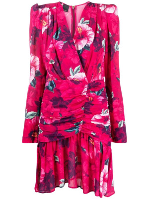 

Floral-print gathered dress, PINKO Floral-print gathered dress
