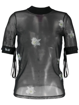 

Semi-sheer floral blouse, PINKO Semi-sheer floral blouse