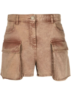 

Logo-embroidered denim shorts, PINKO Logo-embroidered denim shorts