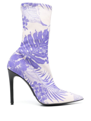 

Floral-print mesh boots, PINKO Floral-print mesh boots