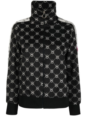 

Logo-jacquard high-neck zipped jacket, PINKO Logo-jacquard high-neck zipped jacket