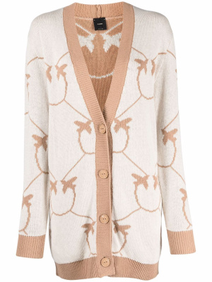 

Intarsia-knit logo cardigan, PINKO Intarsia-knit logo cardigan