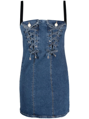 

Lace-up denim minidress, PINKO Lace-up denim minidress