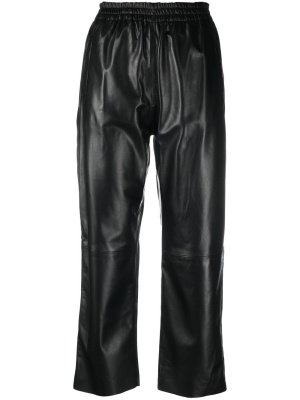 

Cropped straight-leg leather trousers, PINKO Cropped straight-leg leather trousers