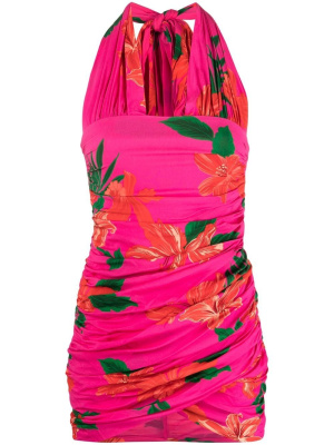 

Floral-print tie-neck dress, PINKO Floral-print tie-neck dress