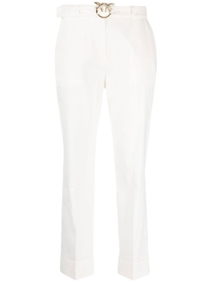 

Cropped linen-blend trousers, PINKO Cropped linen-blend trousers