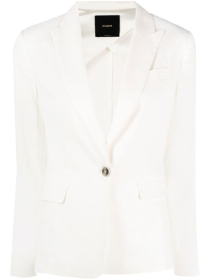 

Peak lapel linen-blend blazer, PINKO Peak lapel linen-blend blazer