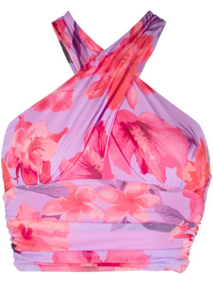 

Floral-print crossover tank top, PINKO Floral-print crossover tank top