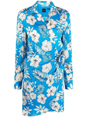 

Floral-print wrap style dress, PINKO Floral-print wrap style dress