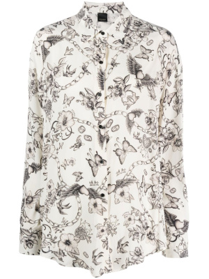 

Graphic-print long-sleeve shirt, PINKO Graphic-print long-sleeve shirt