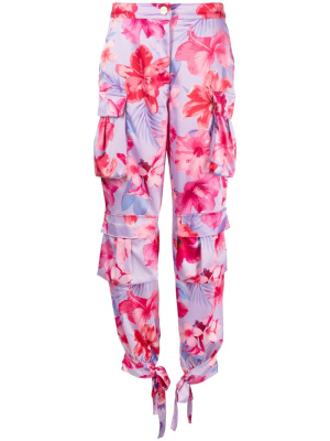 

Fiori Tropicali-print satin trousers, PINKO Fiori Tropicali-print satin trousers