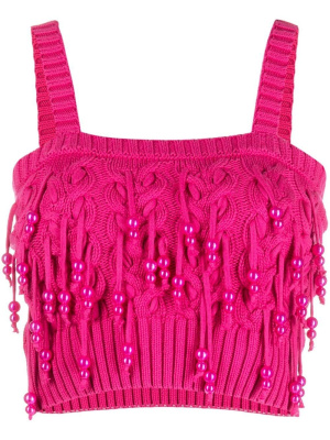 

Bead-detailing knitted crop top, PINKO Bead-detailing knitted crop top