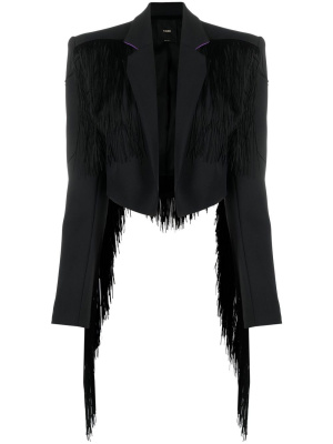 

Fringe-trim cropped blazer, PINKO Fringe-trim cropped blazer