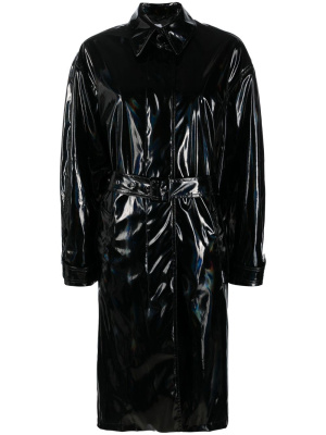 

Belted iridescent patent coat, Karl Lagerfeld Belted iridescent patent coat