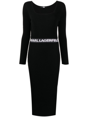 

Logo-print knitted dress, Karl Lagerfeld Logo-print knitted dress