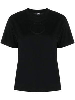 

Cut-out cotton T-shirt, Karl Lagerfeld Cut-out cotton T-shirt