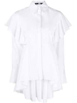 

Ruffled organic-cotton shirt, Karl Lagerfeld Ruffled organic-cotton shirt