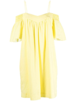 

Belted linen-blend midi dress, Karl Lagerfeld Belted linen-blend midi dress