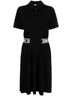 

Logo-tape mini polo dress, Karl Lagerfeld Logo-tape mini polo dress