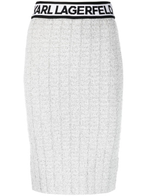 

Logo-waistband knitted skirt, Karl Lagerfeld Logo-waistband knitted skirt