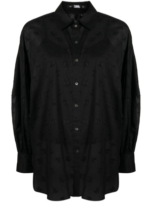 

Logo-monogram cotton shirt, Karl Lagerfeld Logo-monogram cotton shirt
