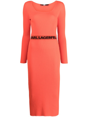 

Logo-print ribbed dress, Karl Lagerfeld Logo-print ribbed dress